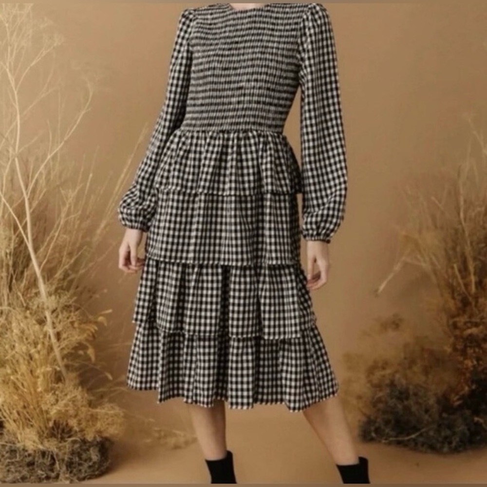 JessaKae Gather Smocked Gingham Dress - NWT - Picture 9 of 9